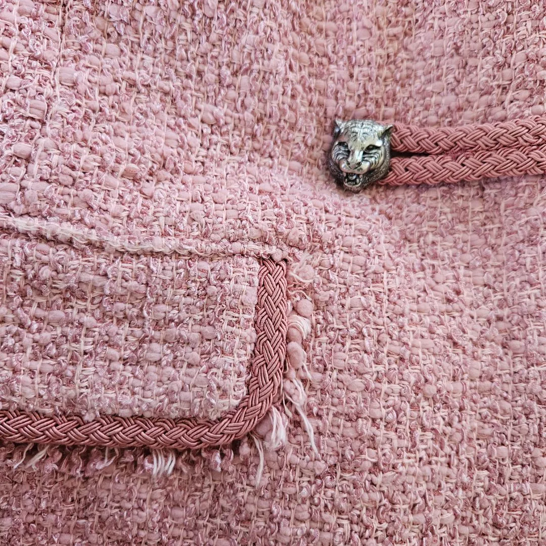Gucci Pink Tweed Jacket with Fur collar and cuffs