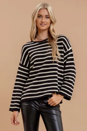 Hannah Black   Ivory Striped Sweater