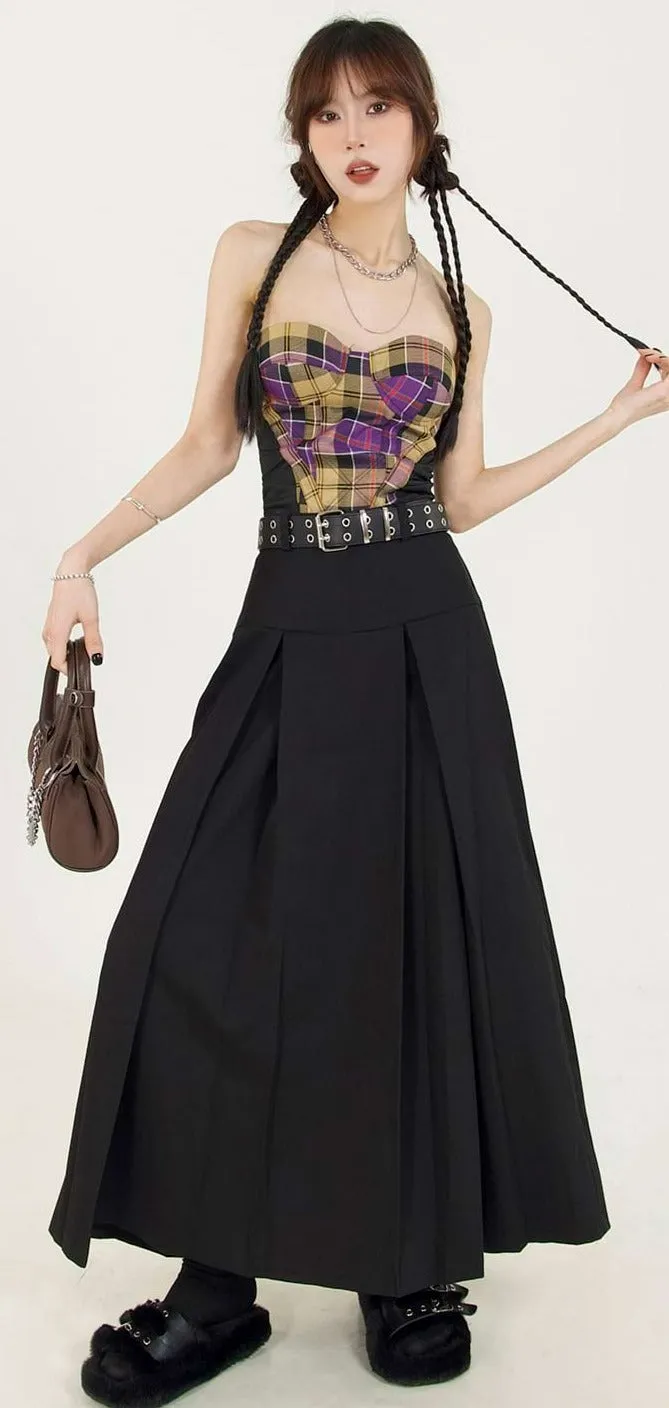 Heart Shape Plaid Tube Top
