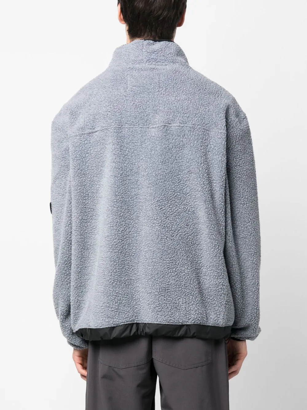 high-neck fleece jumper