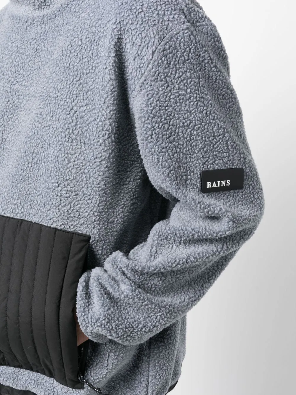 high-neck fleece jumper