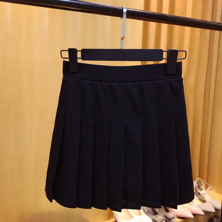High Waist Skirt Summer Student Korean Chequered Elastic Slim Look Fresh Looking Pleated Women Skirt