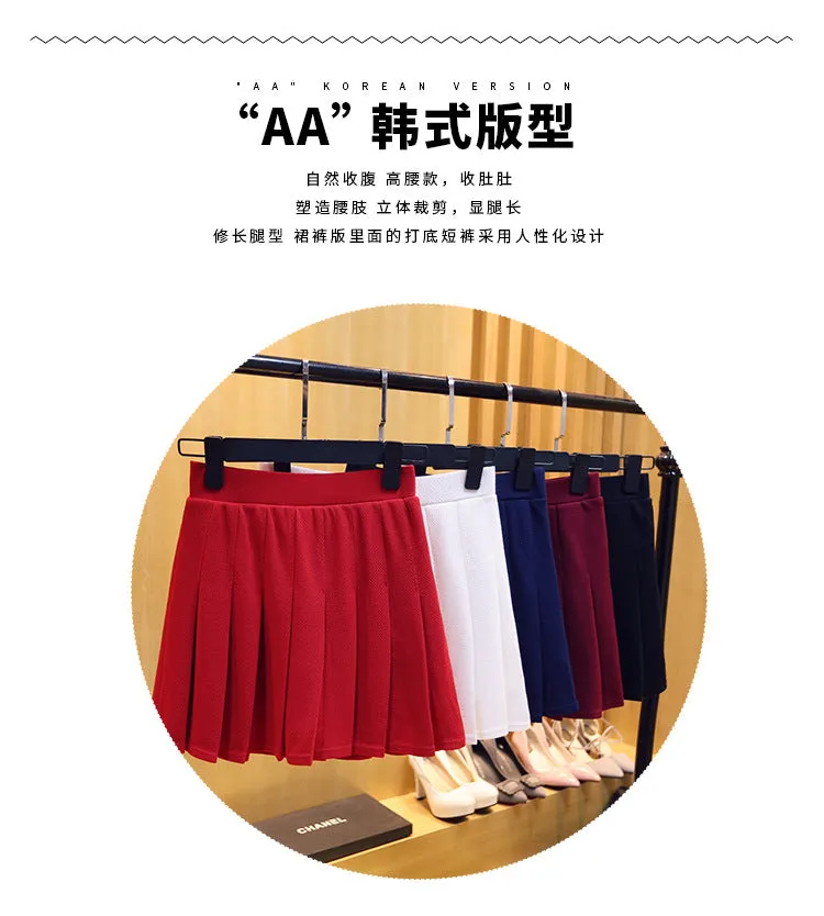 High Waist Skirt Summer Student Korean Chequered Elastic Slim Look Fresh Looking Pleated Women Skirt