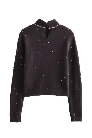 'Jenna' Faux Peal Embellished Sweater