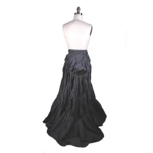 Jukka Rintala Marimekko Vintage Silk Black Bustle Skirt Size S Victorian Look