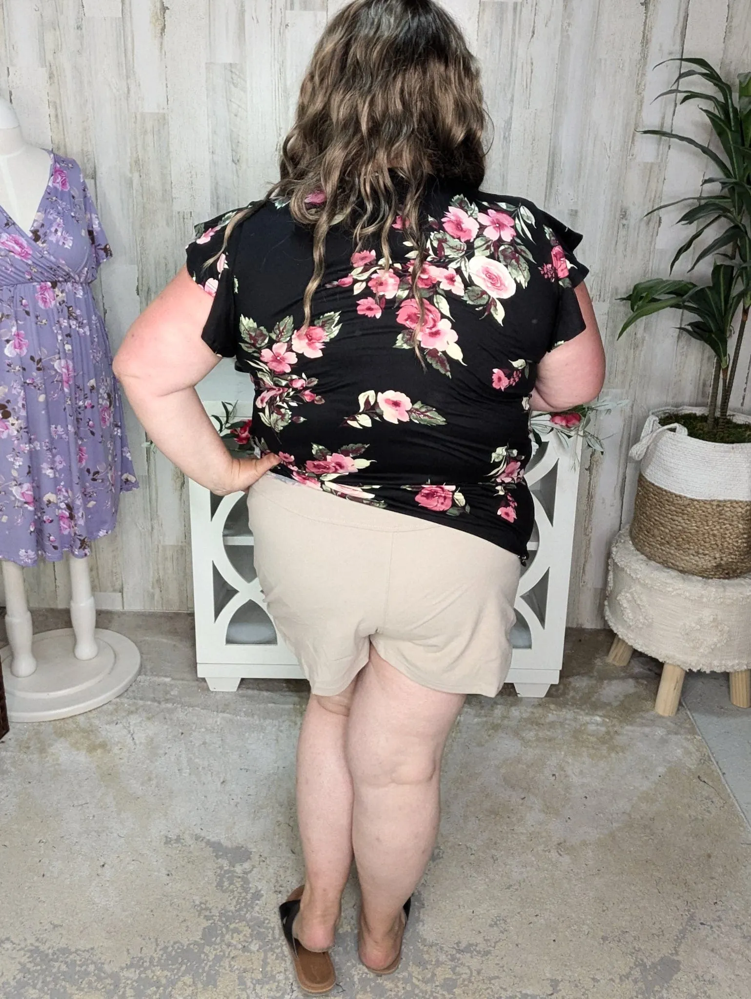 June Ruched Harem Shorts in Natural Stone