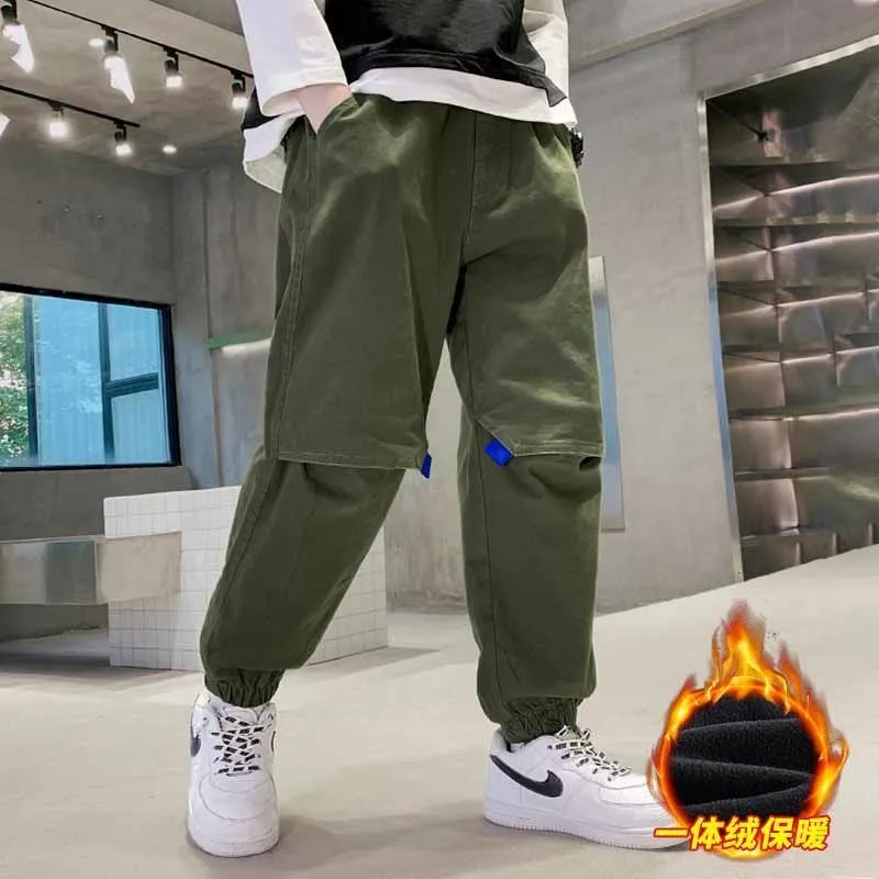 Kids Boys jeans plus velvet thickening children's warm casual denim Jeans - BJN0107