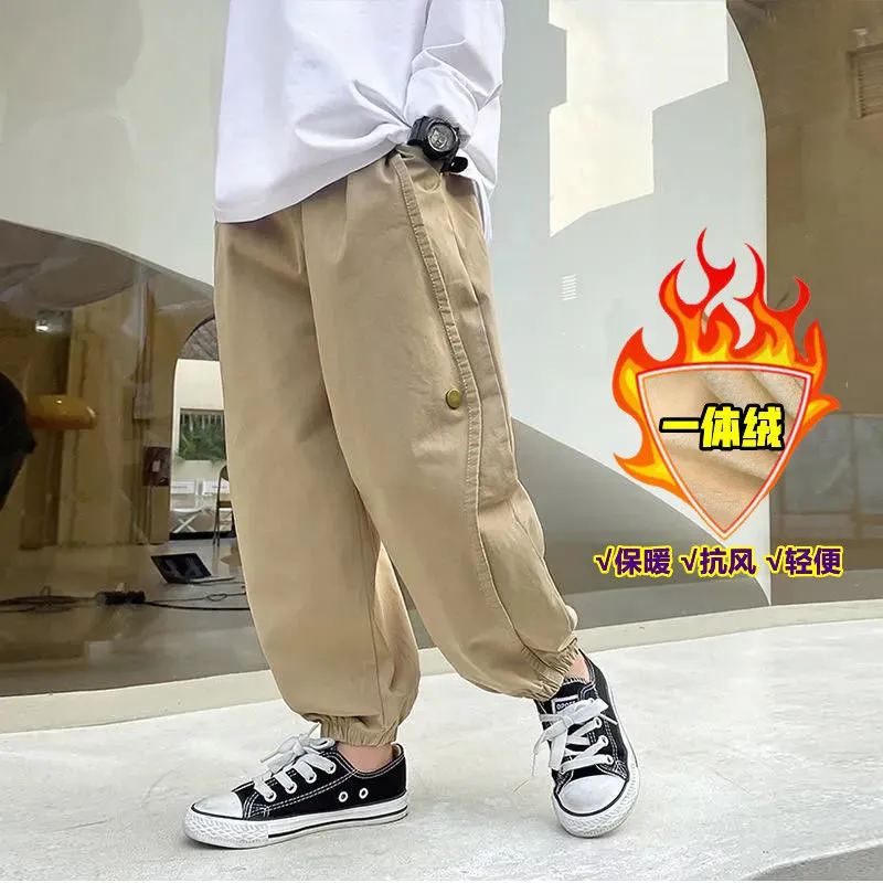 Kids Boys jeans plus velvet thickening children's warm casual denim Jeans - BJN0107
