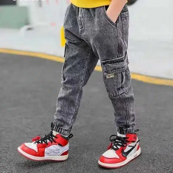 Kids Boys jeans plus velvet thickening children's warm casual denim Jeans - BJN0107