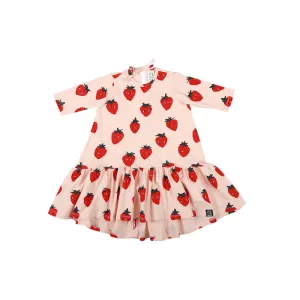Kukukid Longsleeve Dress Peach Strawberry