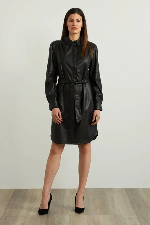 Leatherette Shirt Dress