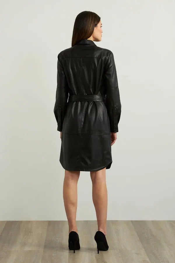 Leatherette Shirt Dress