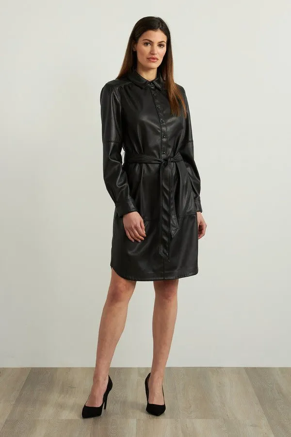 Leatherette Shirt Dress