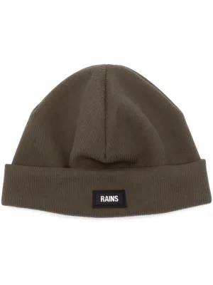 logo-appliqué ribbed  beanie