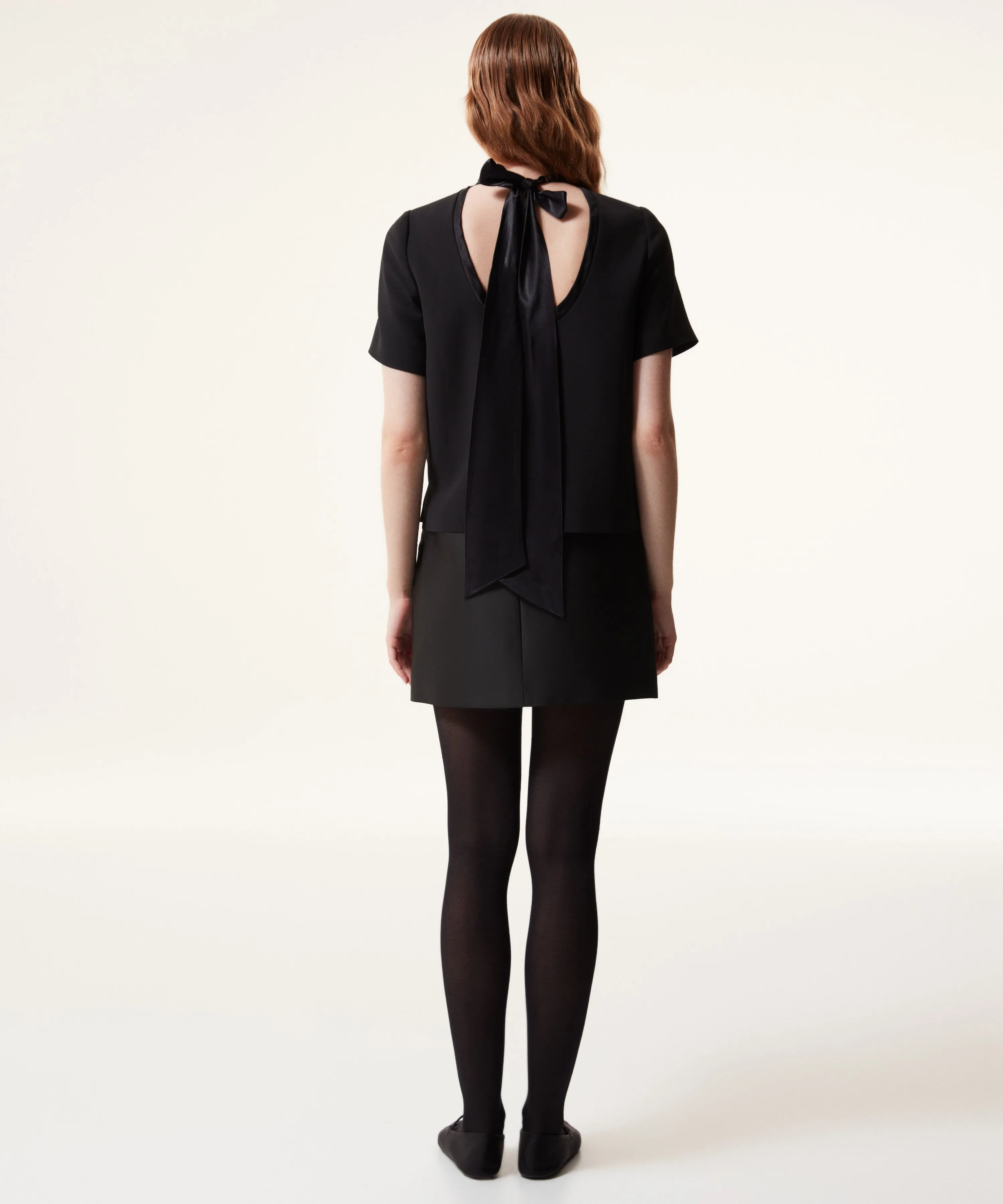 Machka Backless Embroidered Blouse Black