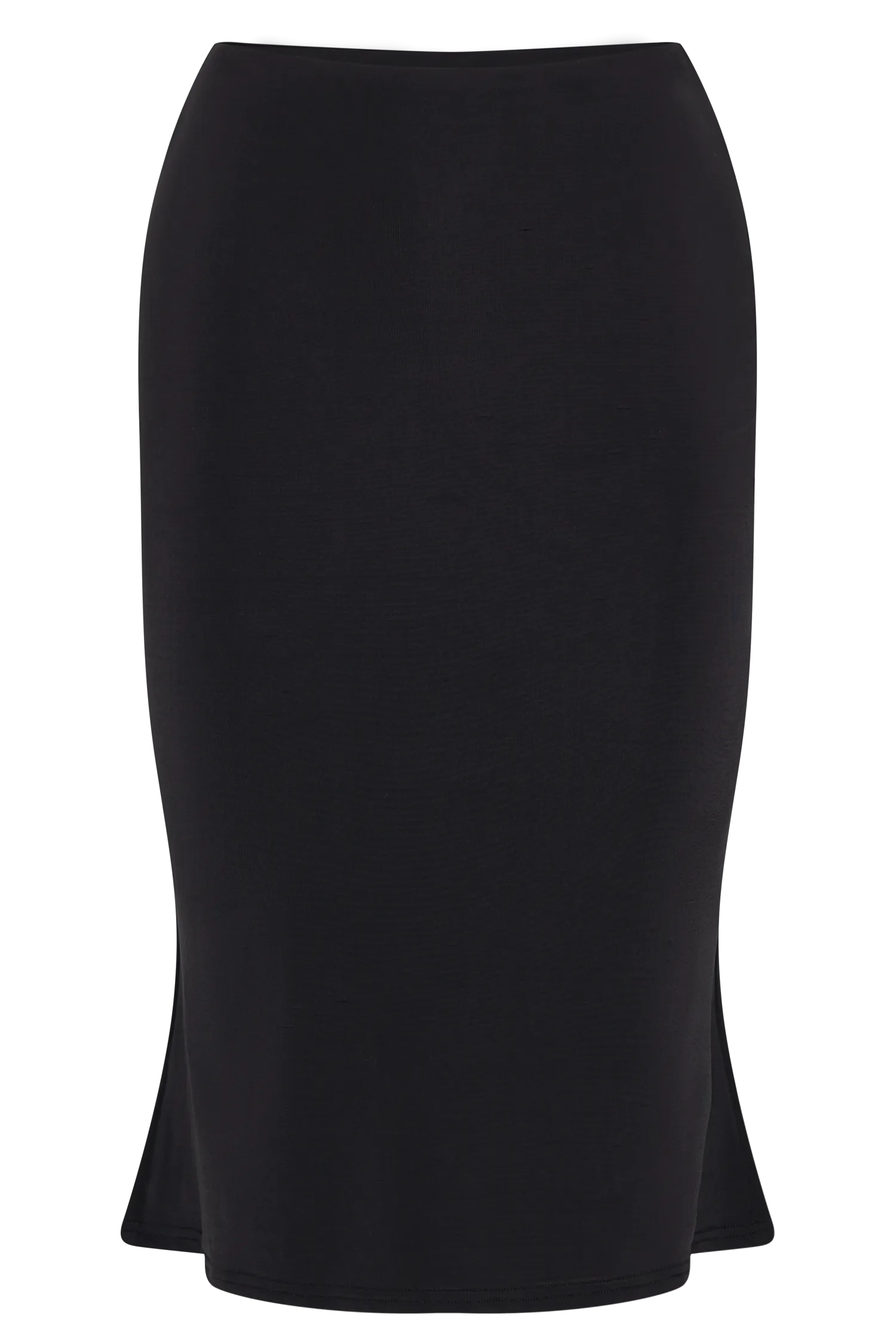 Mara Slinky Knee Length Skirt - Black