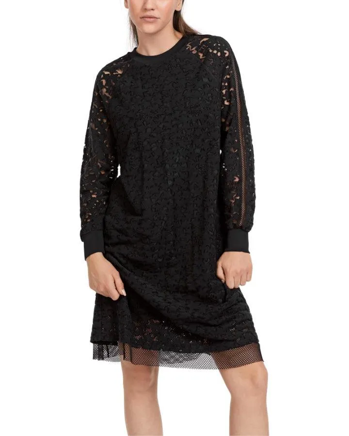 Marc Cain Star Print Lace Mesh Dress