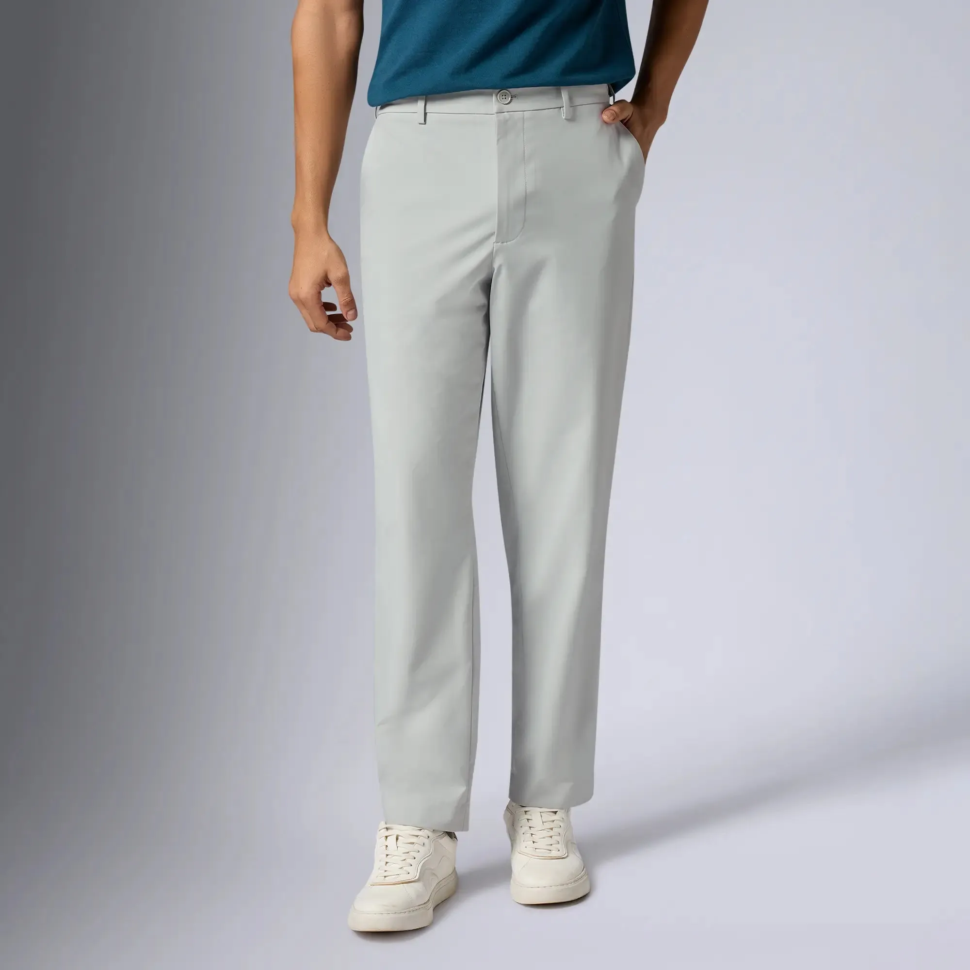 Mens Velocity Polyester Mobile Pants Chrome White