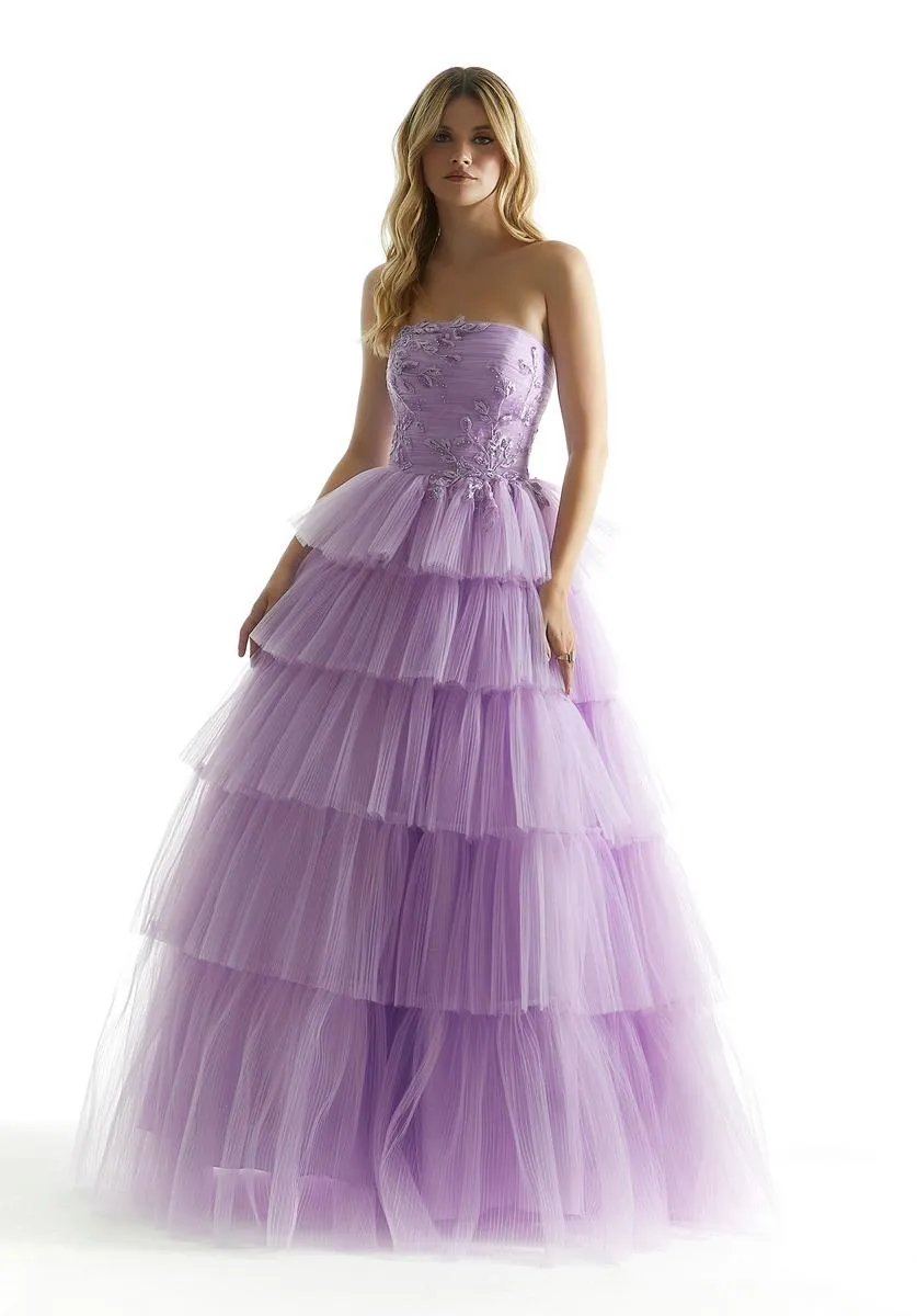 Morilee Strapless Ruffle Skirt Prom Dress 49042