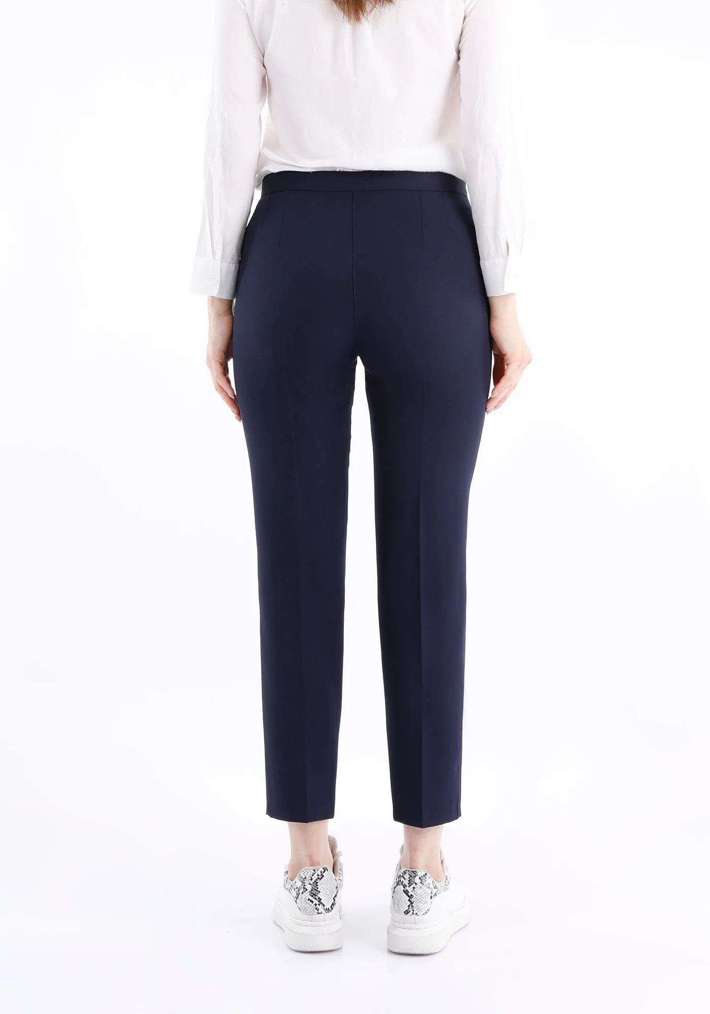 Navy Ankle Length Skinny Pants