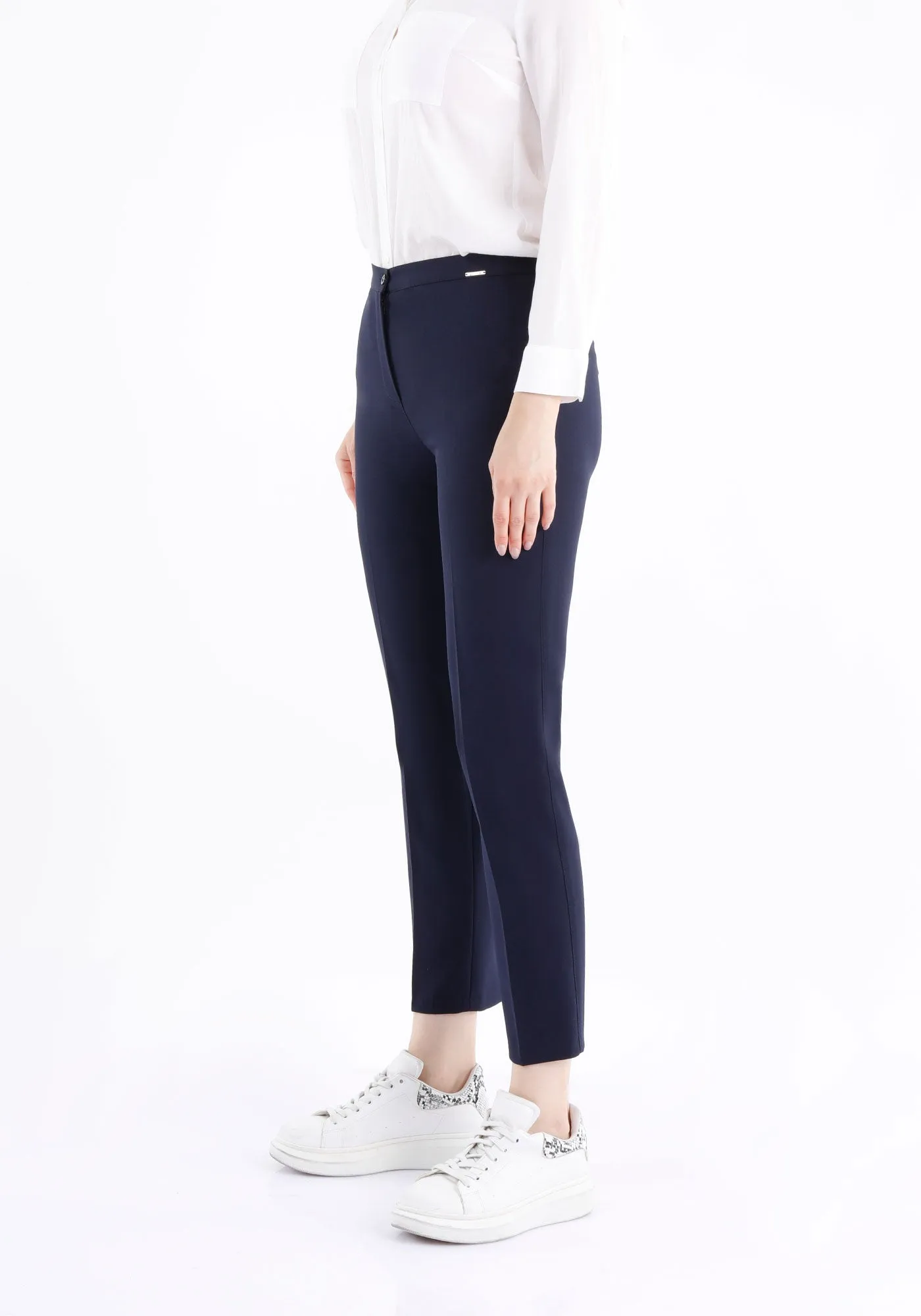 Navy Ankle Length Skinny Pants