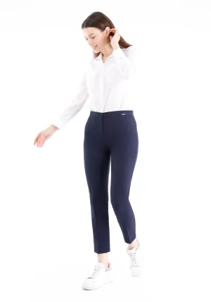 Navy Ankle Length Skinny Pants