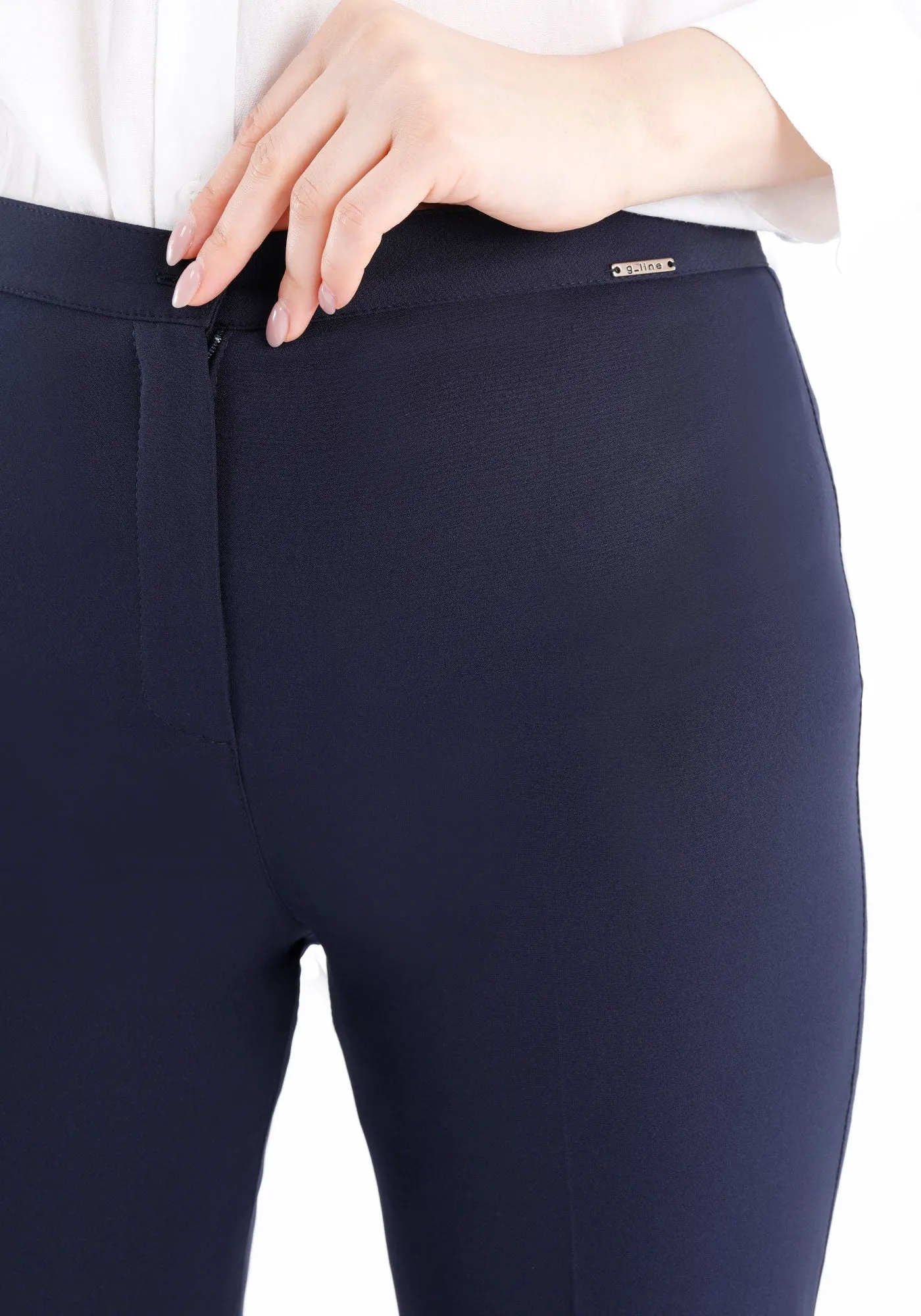 Navy Ankle Length Skinny Pants