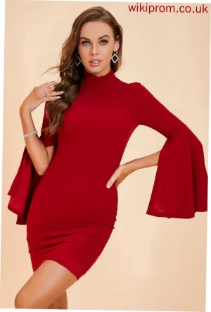 Neck Sleeves Dresses Bodycon Willa Long Elegant Mini High Club Dresses Polyester