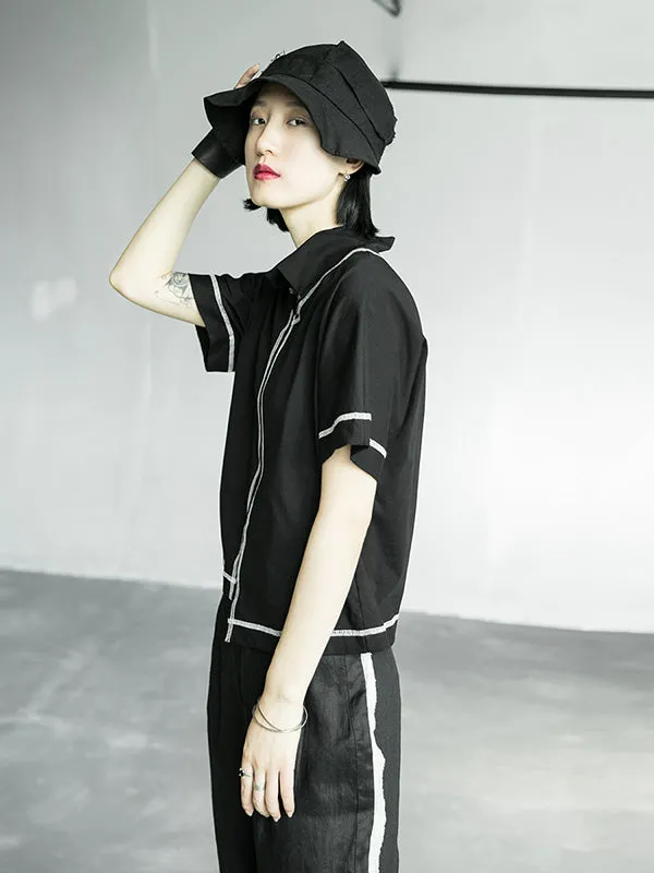 Original Irregularity Lapel T-Shirts Tops