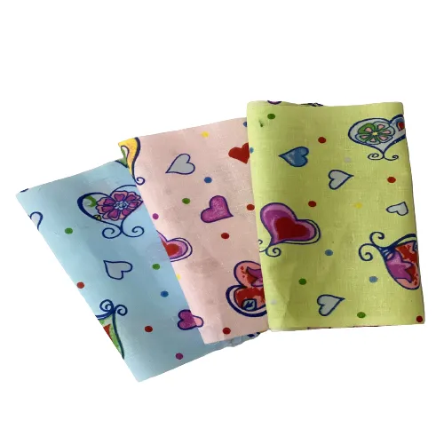 Pink Heart Shape Print Poly Cotton Fabric
