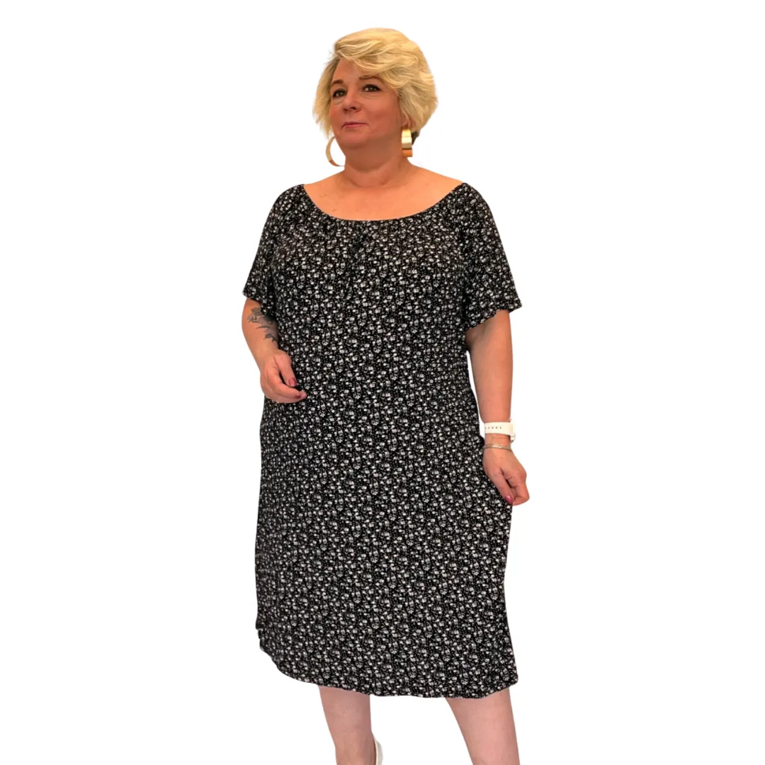 ROCKTHOSECURVES OFF SHOULDER SOFT FEEL FLORAL DRESS