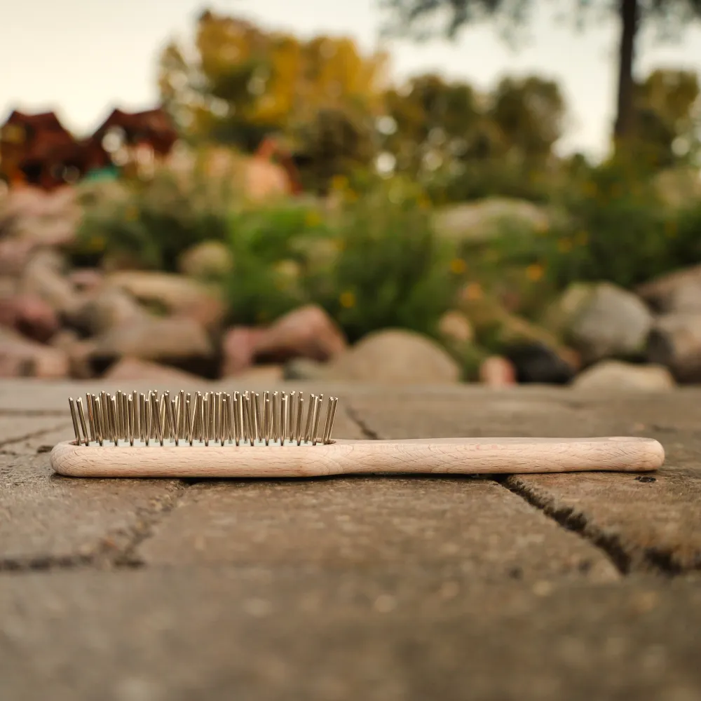 Soft Touch Wooden Pin Brush - Thicker Coats
