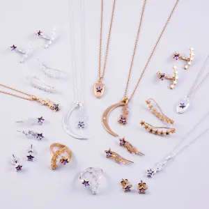 Stars Silver & Gold Purple Crystal Bundle 5056183902865