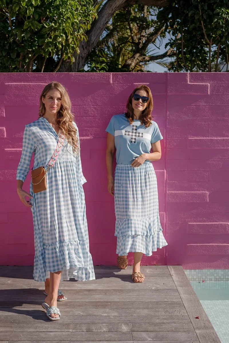 Stella   Gemma - Sky Blue with Gingham Tee