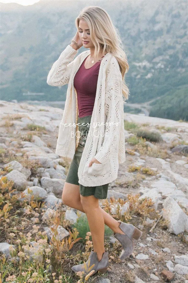 Suede Embroidered Pencil Skirt
