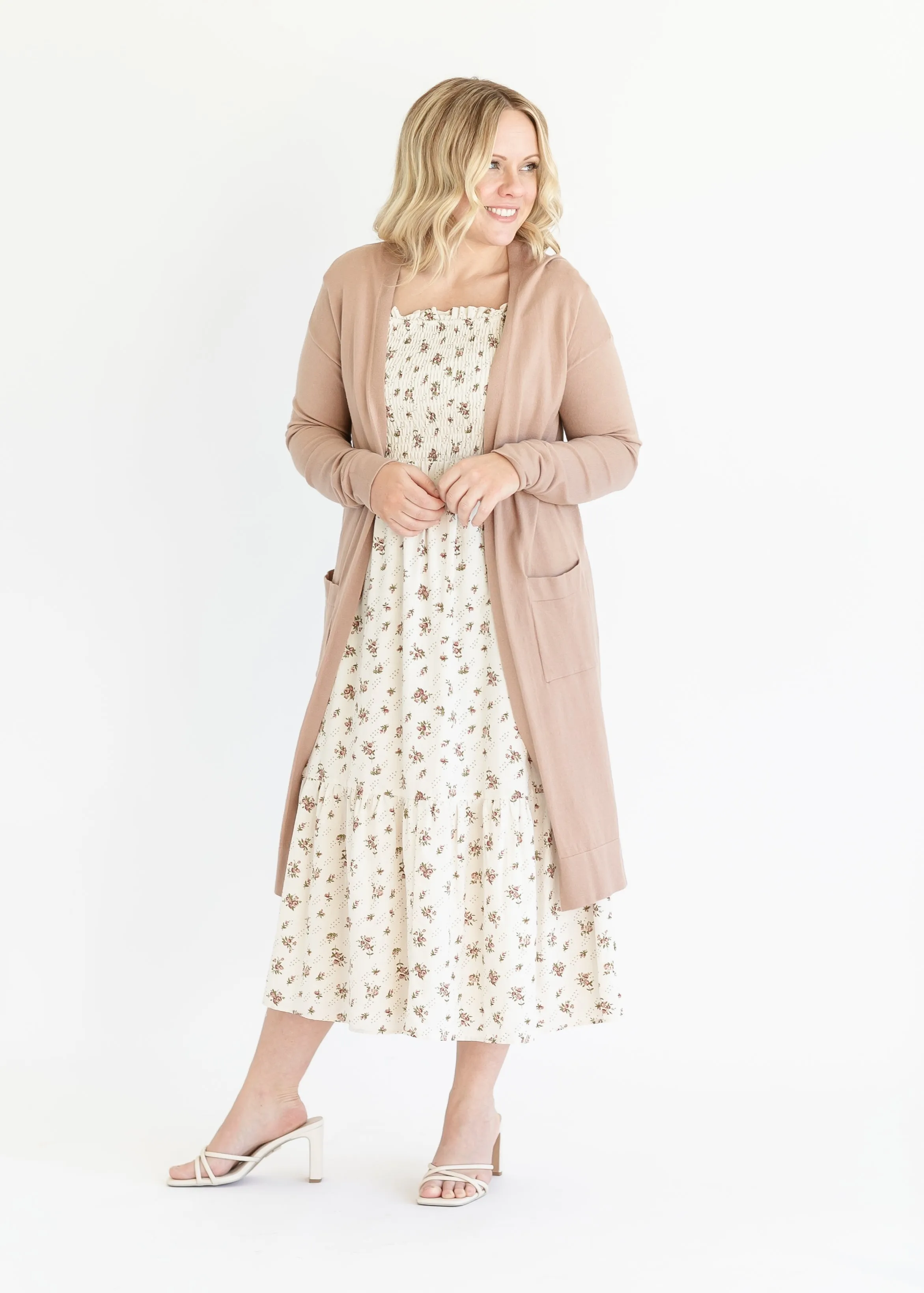 Summer Cap Sleeve Floral Smocked Midi Dress - FINAL SALE