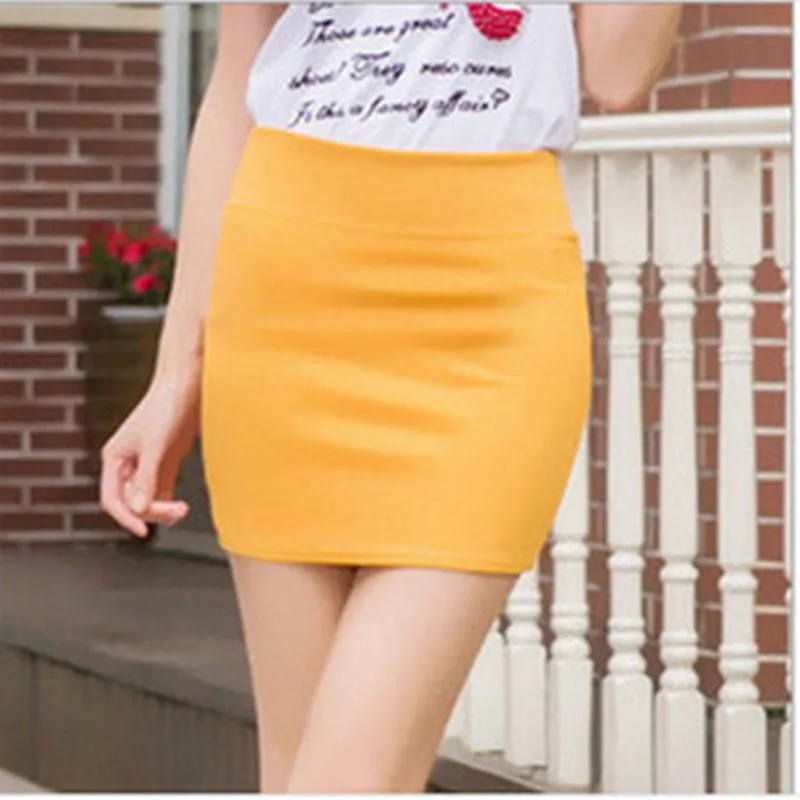 Summer Korean Candy Colors Hip Flattering High Waist Slim-Look Sexy A-Line Pencil Skirt