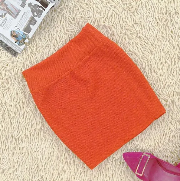 Summer Korean Candy Colors Hip Flattering High Waist Slim-Look Sexy A-Line Pencil Skirt