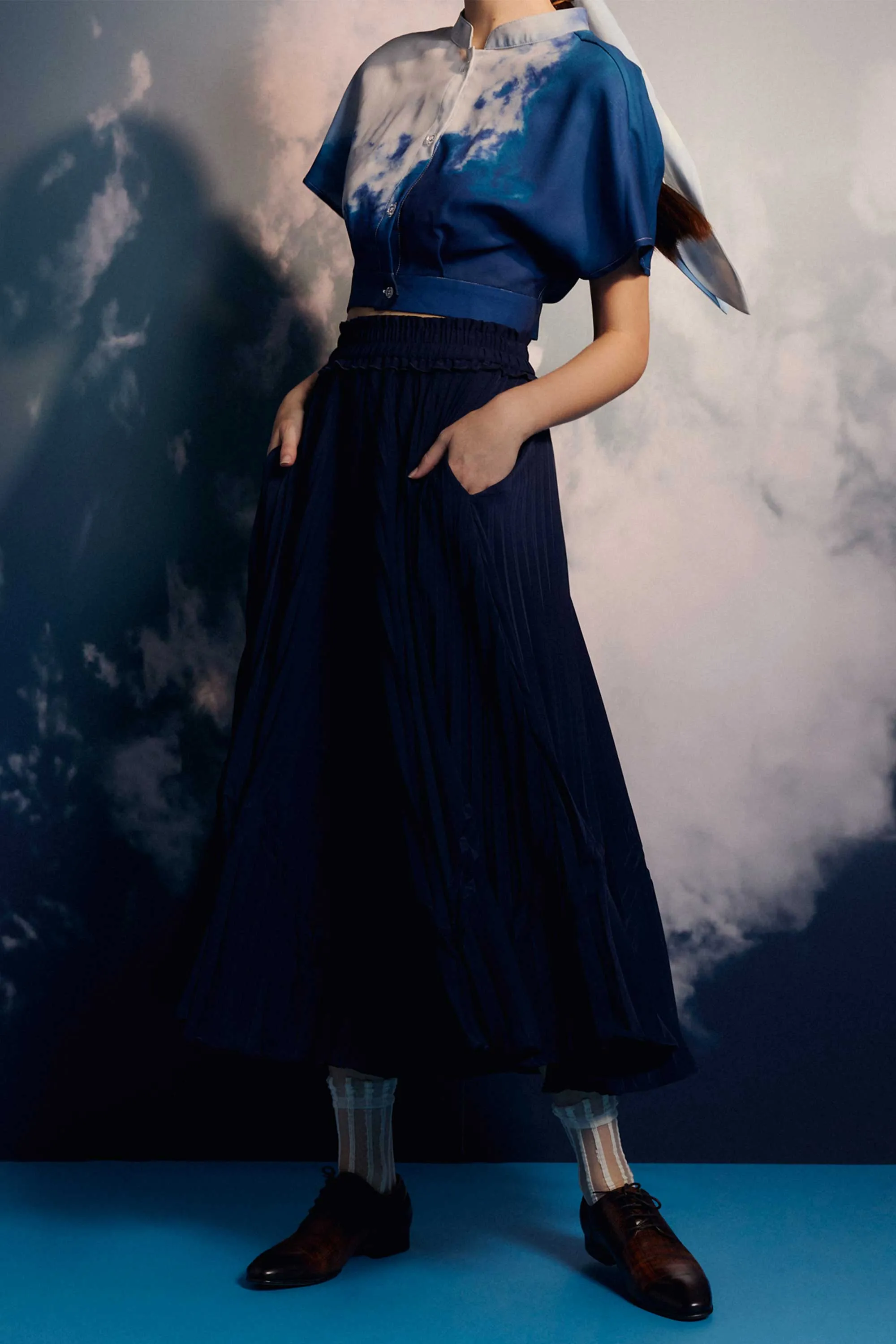 Sunray Circle Skirt (Navy)