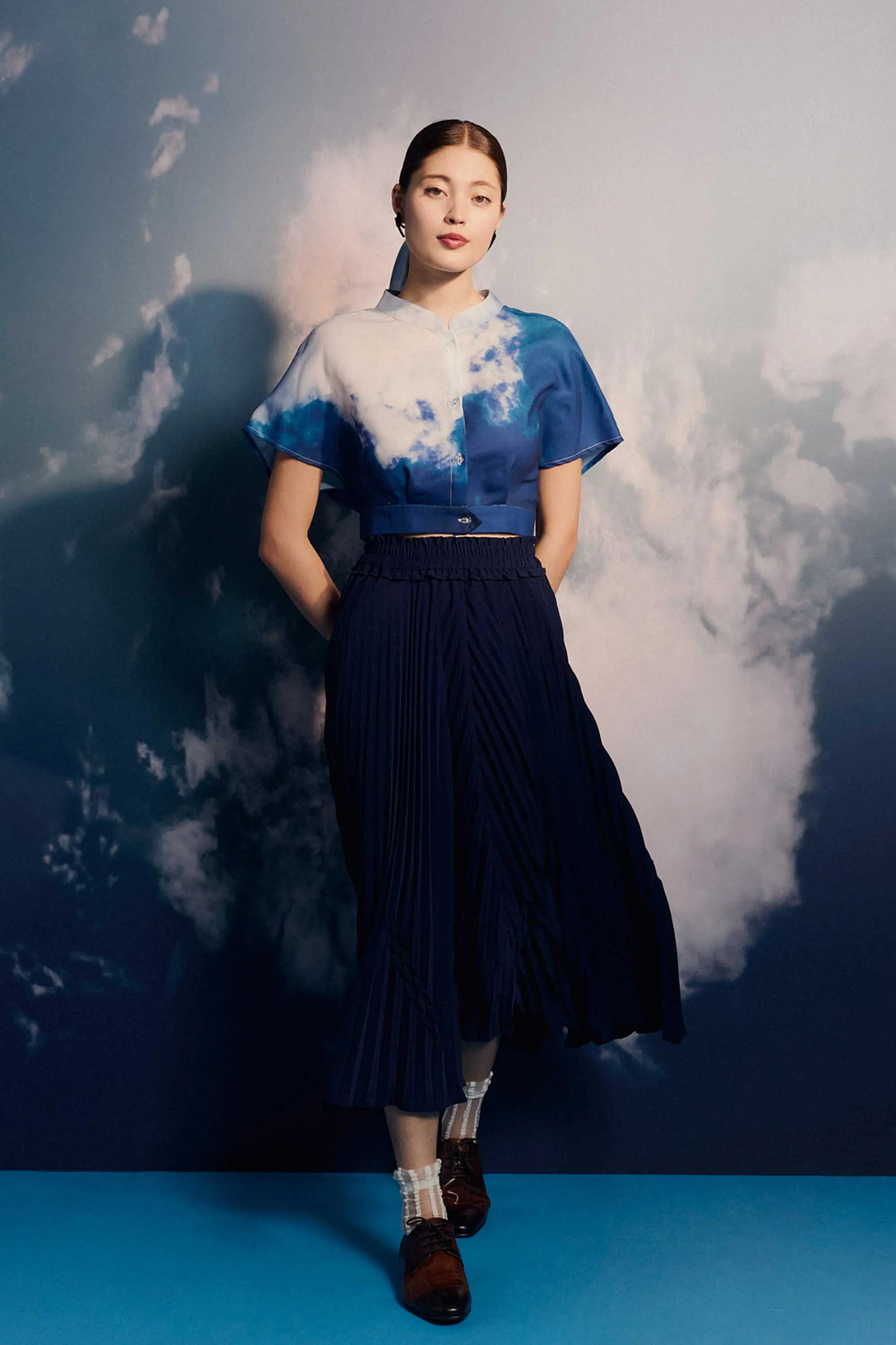 Sunray Circle Skirt (Navy)