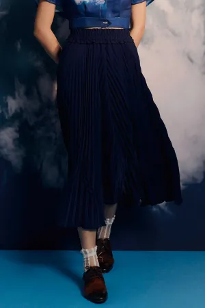Sunray Circle Skirt (Navy)