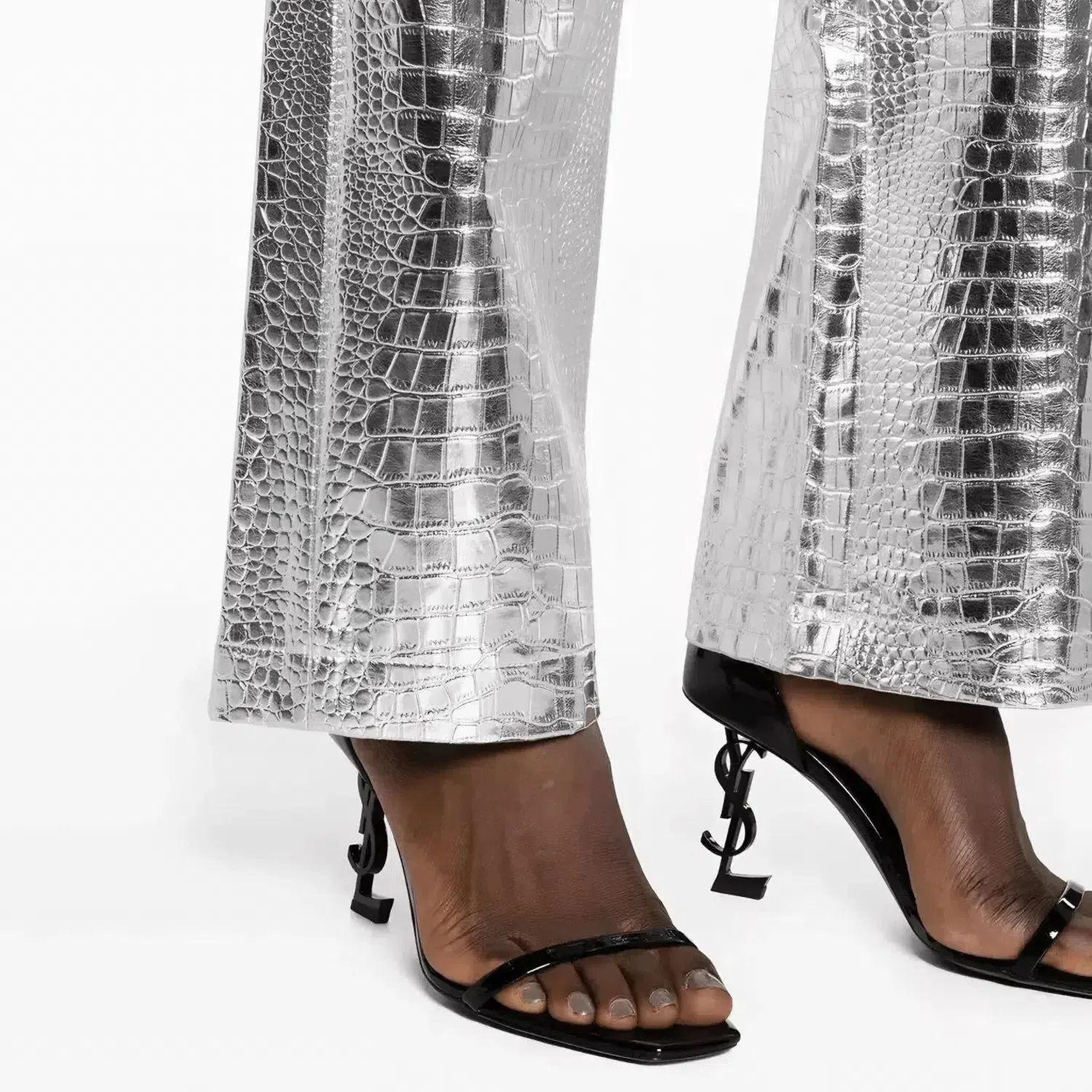 Thalara – Bold texture – Metallic crocodile pants