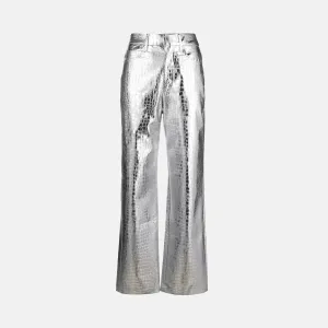 Thalara – Bold texture – Metallic crocodile pants