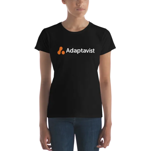 Women's Black Adaptavist Simple Logo Design T-Shirt CB2