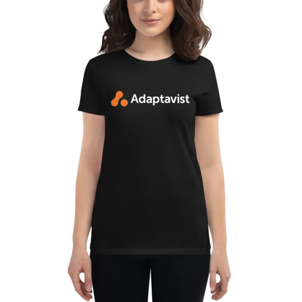 Women's Black Adaptavist Simple Logo Design T-Shirt CB2