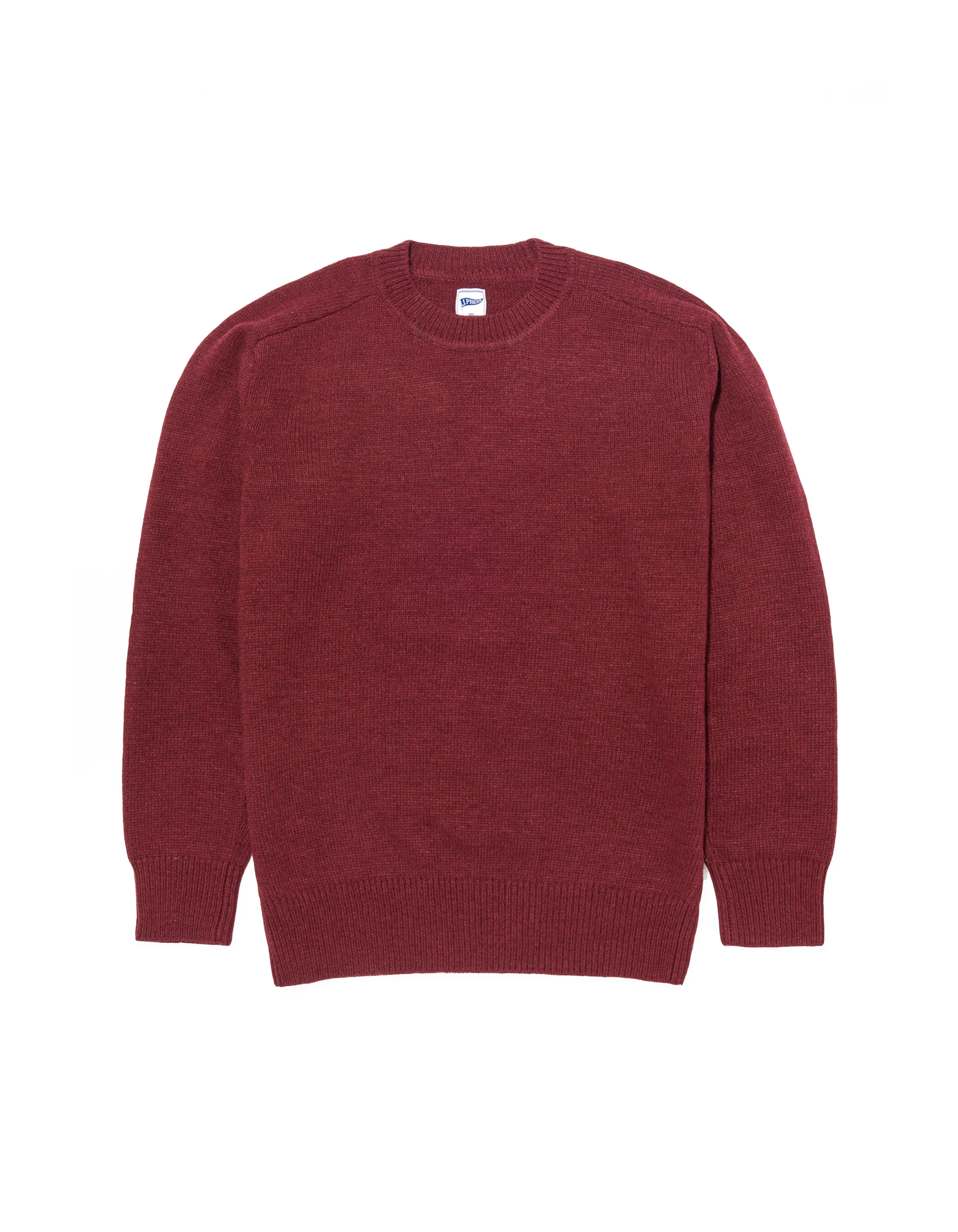 WOOL CREW NECK SWEATER - BURGUNDY