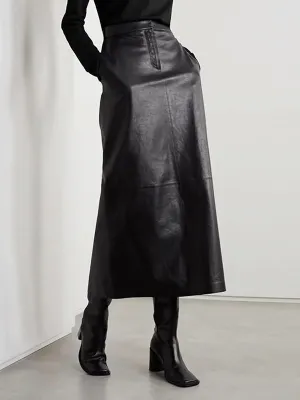 xakxx High Waisted Loose Pockets Solid Color Long Skirts Skirts Bottoms