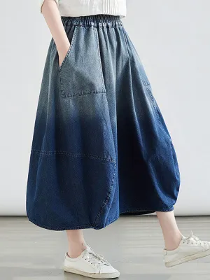 xakxx Loose Elasticity Gradient Skirts