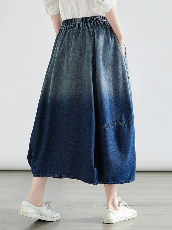 xakxx Loose Elasticity Gradient Skirts