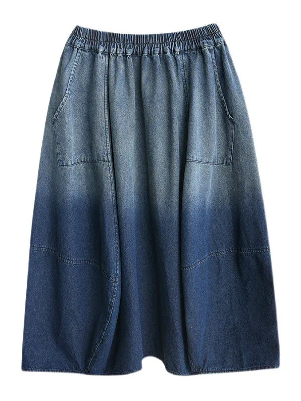 xakxx Loose Elasticity Gradient Skirts